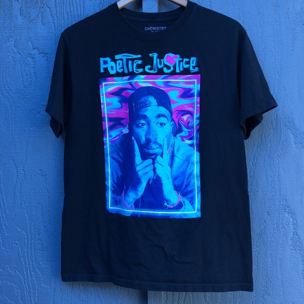 Chemistry Graphic Tupac Poetic Justice Black T-shit Size Medium